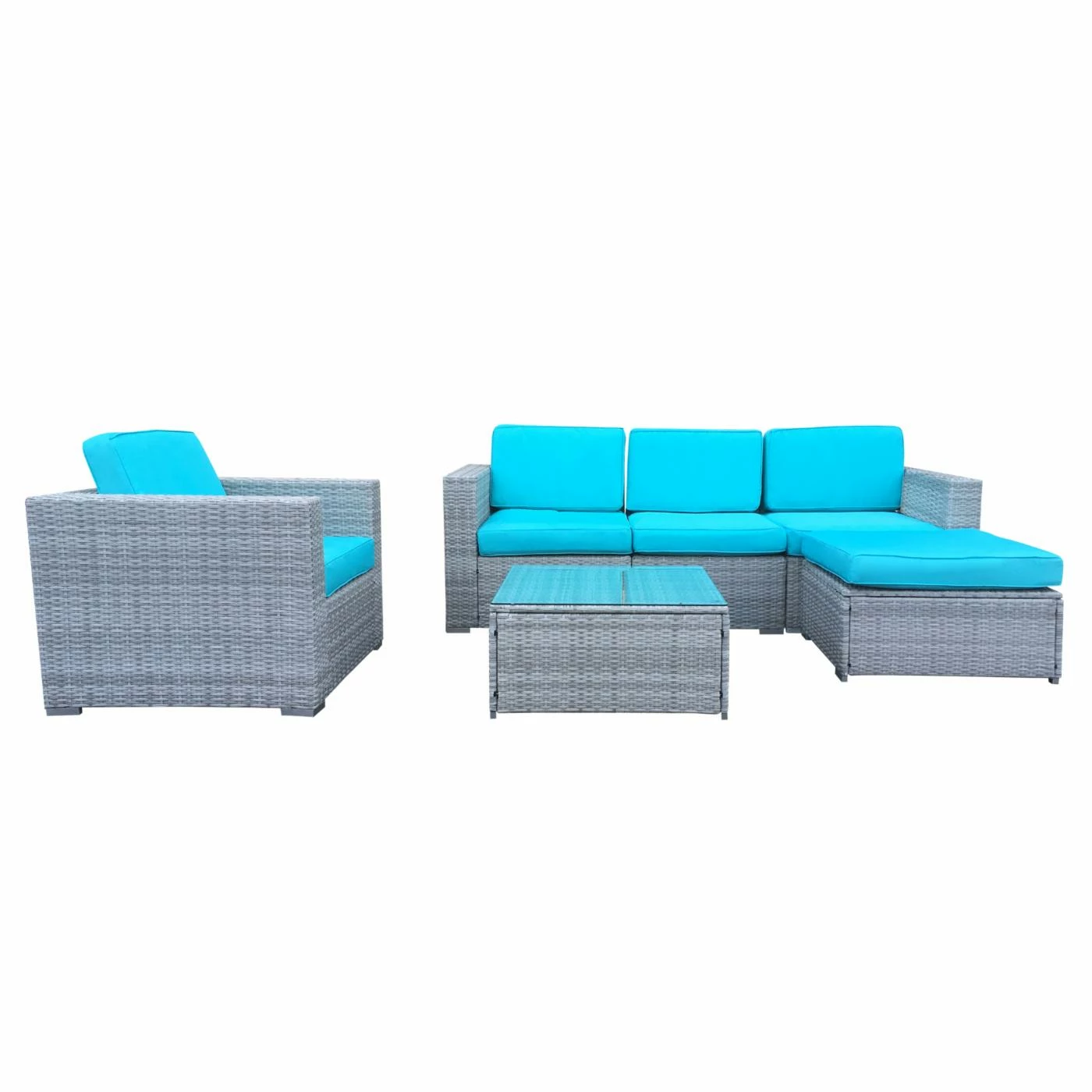 Wholesale ๐ Resin Wicker Patio Sets Cloud Mountain Modern Sectional 6 Piece Resin Wicker Patio Conversation Set โญ - Image 5