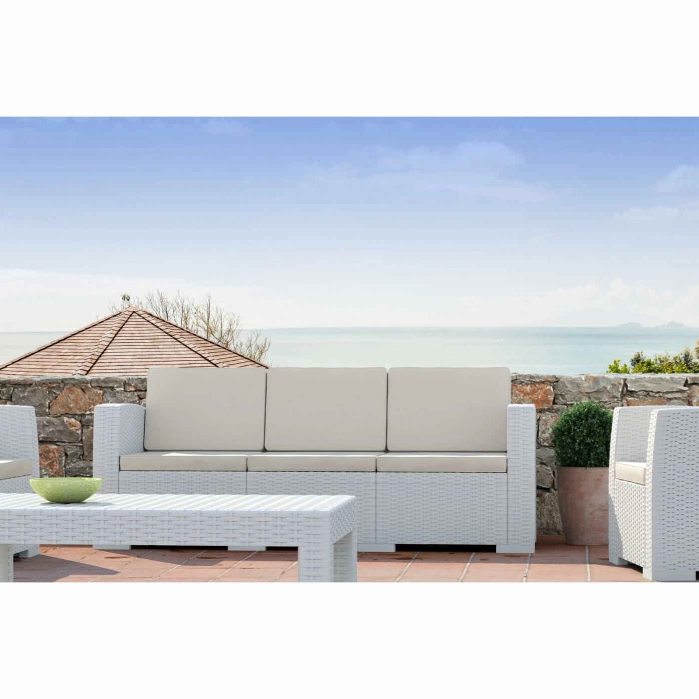 Best reviews of 🤩 Compamia Resin Wicker Patio Sets Siesta Monaco Resin 4 Piece Sofa Patio Conversation Set With Cushion 🤩 - Image 5