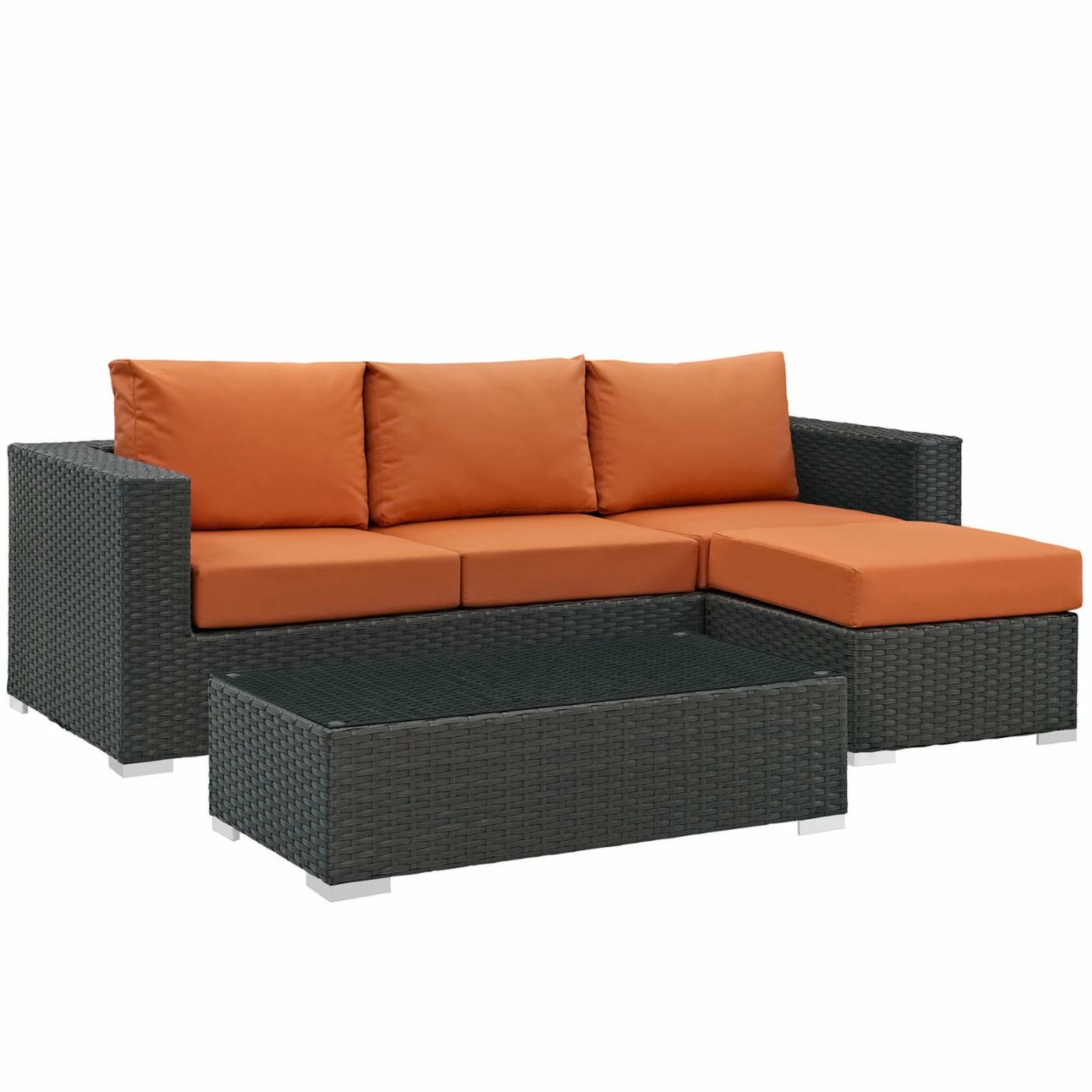 Wholesale 😉 Resin Wicker Patio Sets Modway Sojourn Wicker 3 Piece Patio Conversation Set 🛒 - Image 5