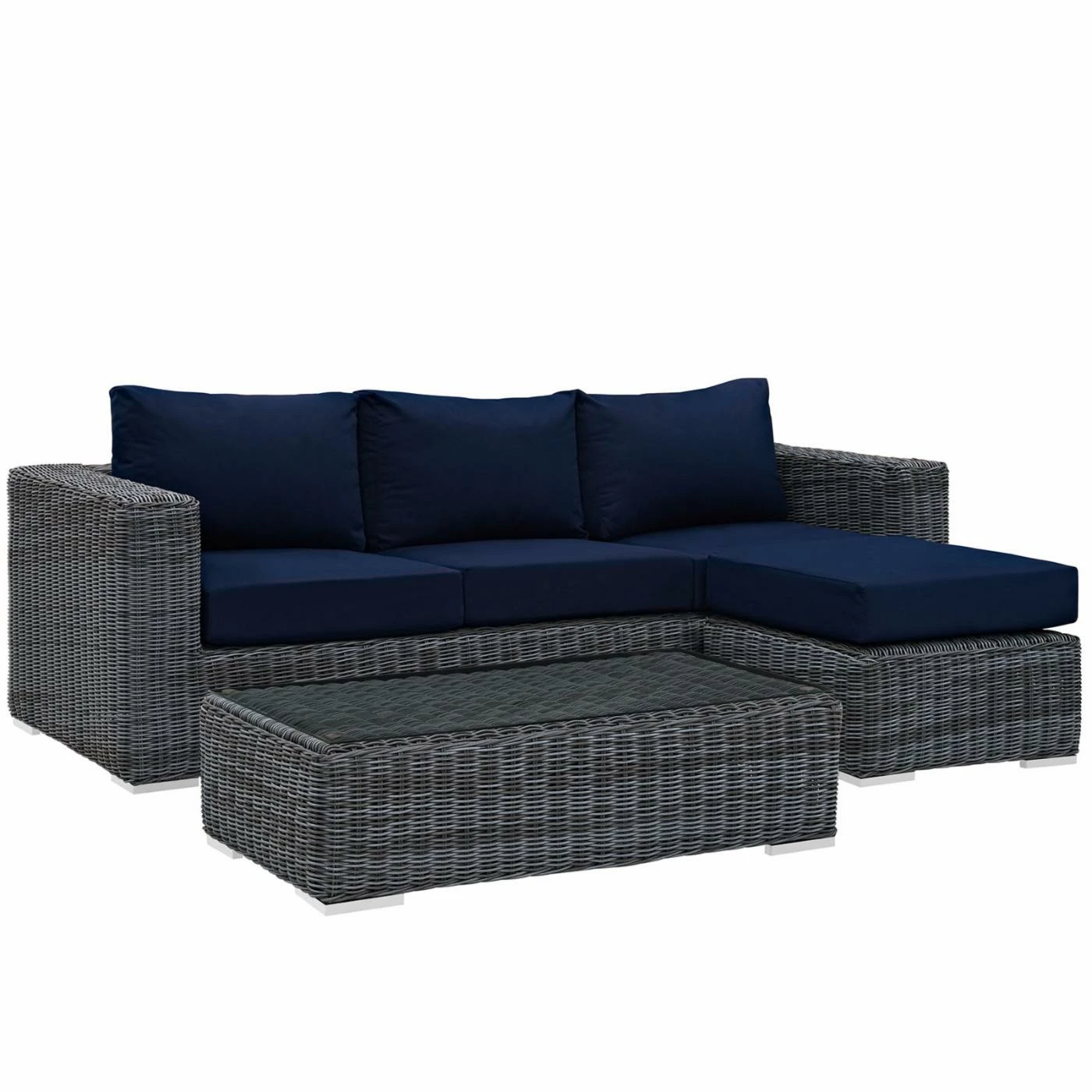 Top 10 ๐ Resin Wicker Patio Sets Modway Summon Wicker 3 Piece Patio Conversation Set โญ - Image 5