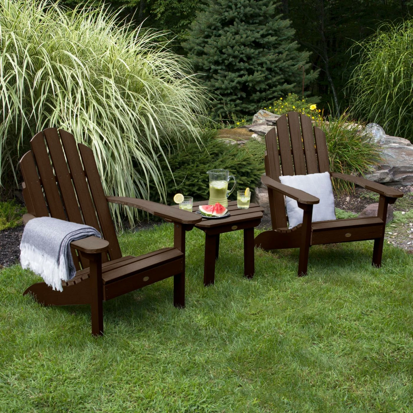 New ๐ Recycled Plastic Patio Sets Highwood USA Classic Westport 3 Piece Adirondack Chair Patio Conversation Set ๐ - Image 5