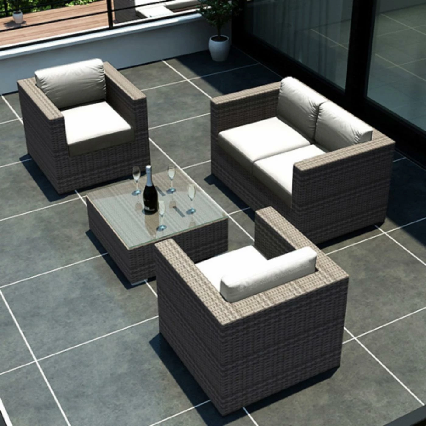 Brand new 👏 Resin Wicker Patio Sets Harmonia Living Urbana Conversation Set 🎁 - Image 5