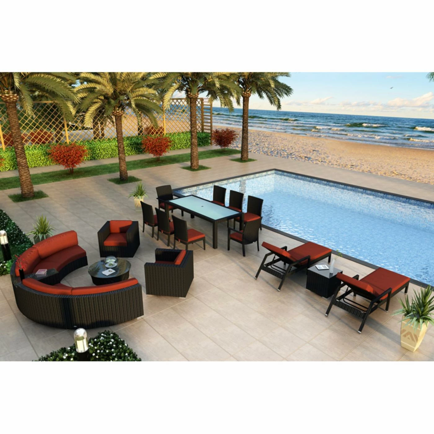 Deals โจ Resin Wicker Patio Sets Harmonia Living Urbana 18 Piece Eclipse All-Weather Wicker Patio Conversation Set ๐ - Image 5