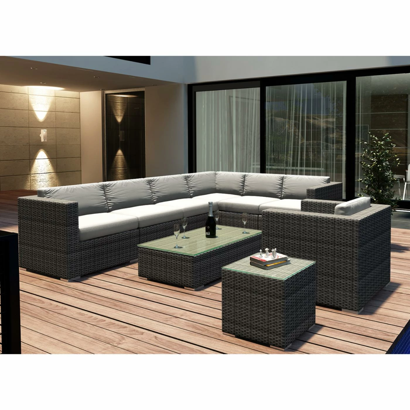 Promo 💯 Resin Wicker Patio Sets Harmonia Living District 9 Piece Sectional Patio Conversation Set 🤩 - Image 5