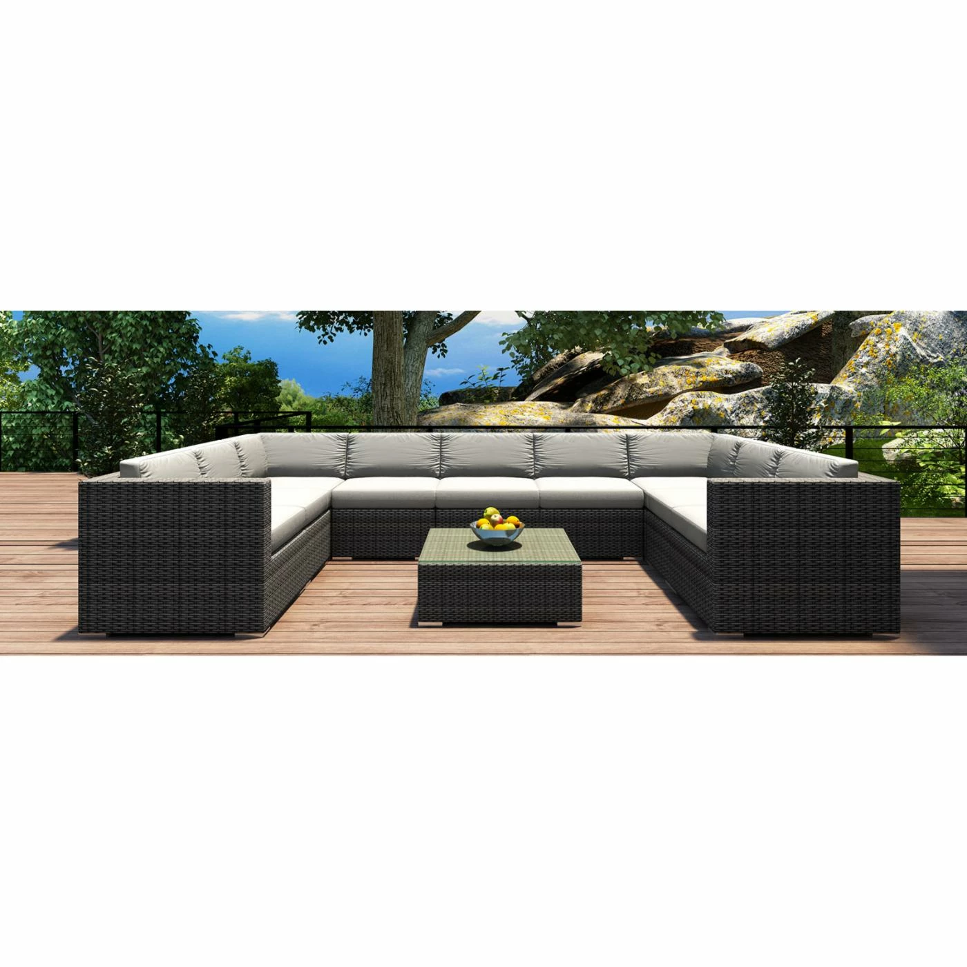 Resin Wicker Patio Sets Harmonia Living District 10 Piece Surround Sectional Patio Conversation Set - Image 5