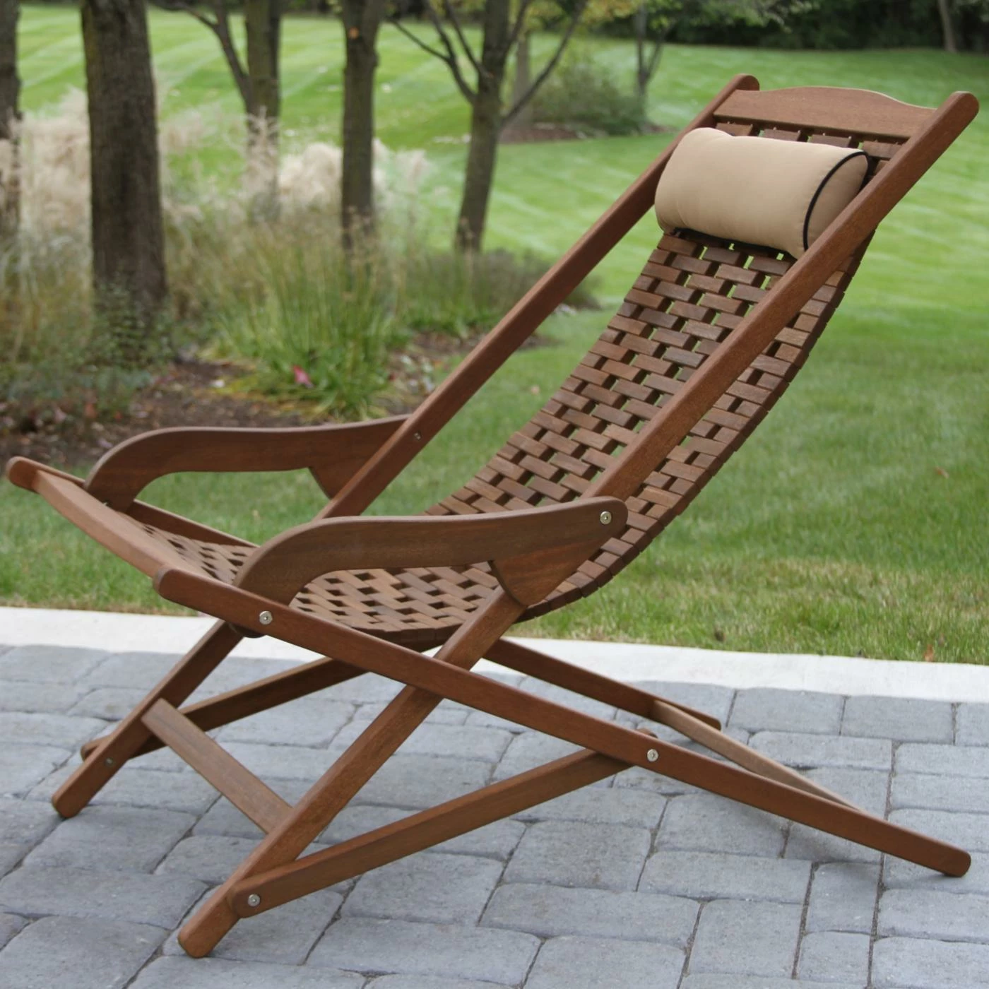 Cheapest 🌟 Wood Patio Sets Vineyard 3 Piece Eucalyptus Outdoor Swing Lounger Conversation Set With Folding Table 🤩 - Image 5