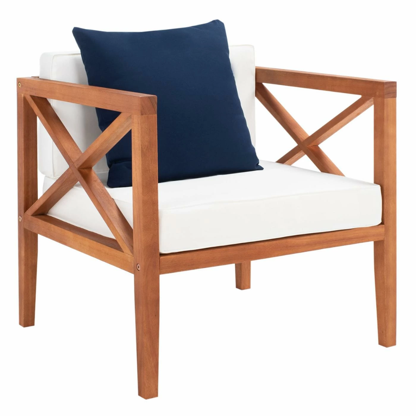 Best Pirce ๐ฅฐ Teak Patio Sets Safavieh Nunzio Eucalyptus Wood 4-Piece Conversation Set With Accent Pillows ๐ - Image 5